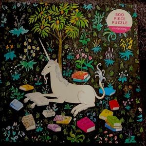 Jigsaw puzzle unicorn reading 500 pc by mudpuppy